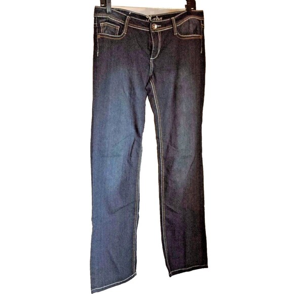 Kaba Jeans Boot Cut Dark Wash  Embellished Back Pockets Size 11 - Picture 1 of 6